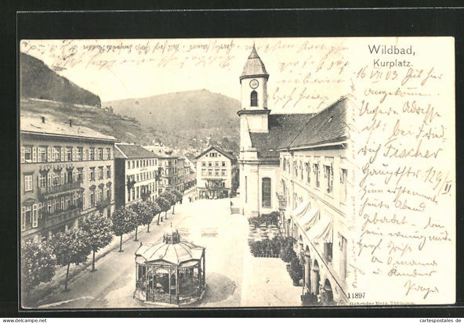 AK Wildbad, Kurplatz Mit Hotel Und Pavillon  - Sonstige & Ohne Zuordnung