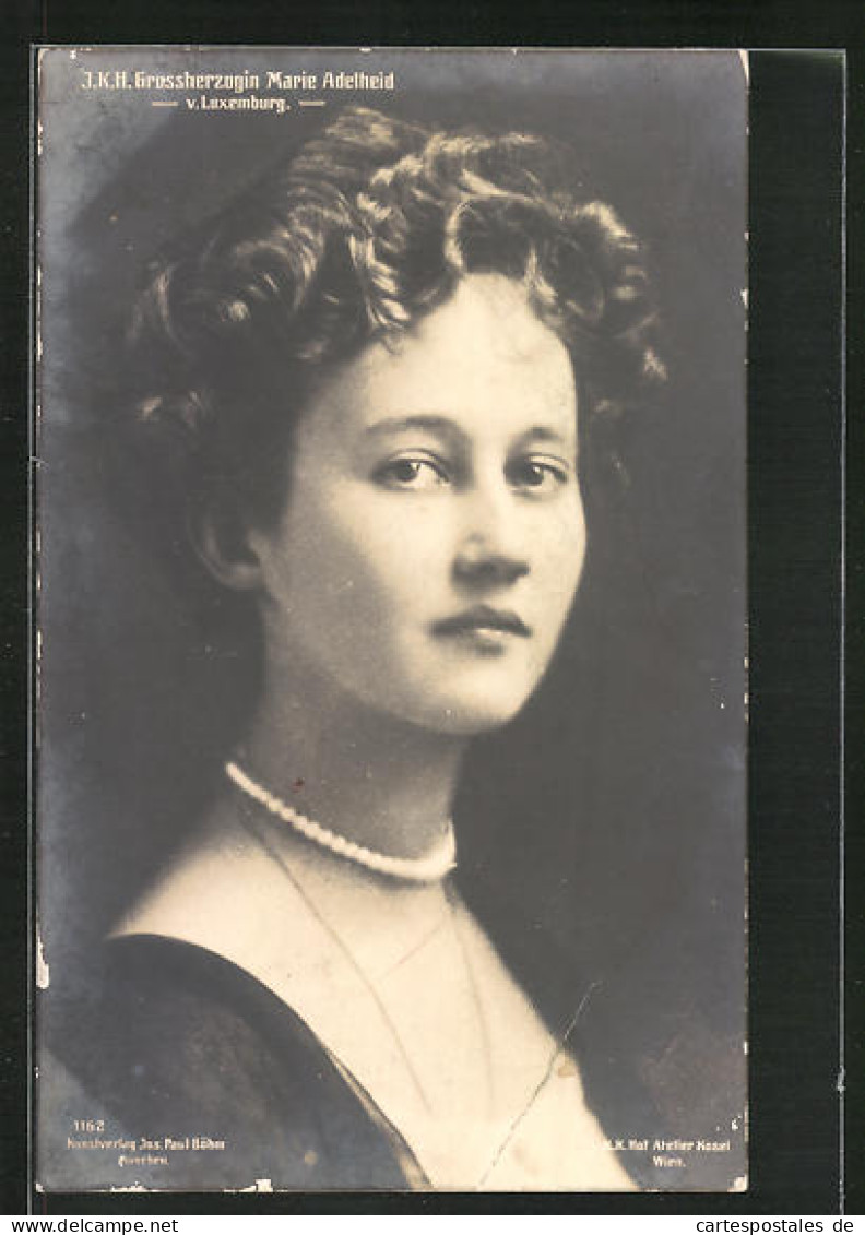 AK Portrait Der Grossherzogin Marie-Adelheid Von Luxemburg  - Royal Families