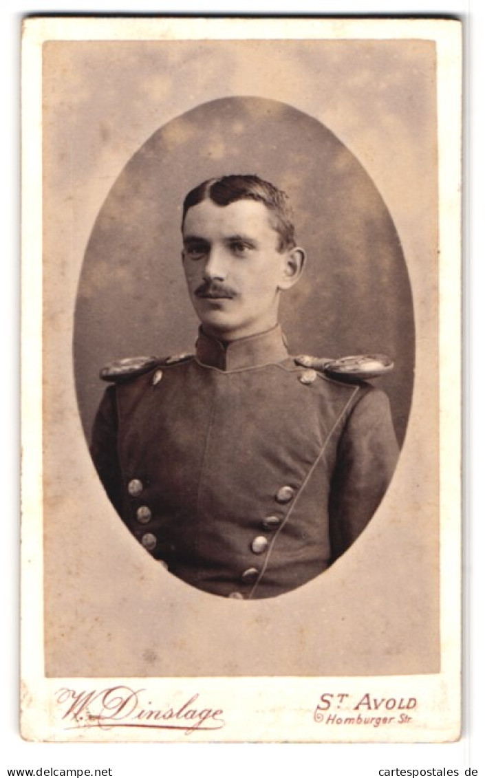 Photo W. Dinslage, St. Avold, Homburgerstr., Portrait De Ulan En Uniforme Avec Epauletten  - War, Military