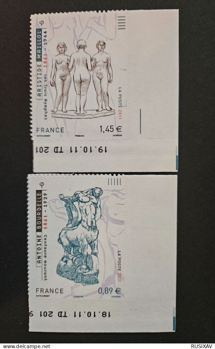 France 2011 Autoadhésifs Daté N°633 Et 634 MAILLOL Et BOURDELLE - Unused Stamps