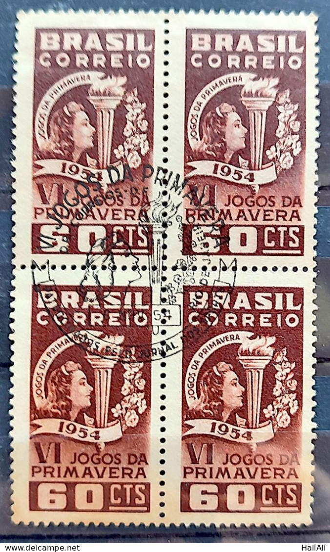 C 354 Brazil Stamp Spring Games Rio De Janeiro Esporte 1954 Block Of 4 CBC RJ - Ungebraucht