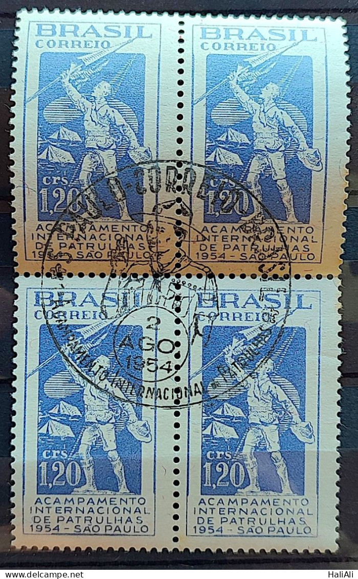 C 342 Brazil Stamp International Patrol Camp Sao Paulo Scouting 1954 Block Of 4 CBC SP 2 - Unused Stamps