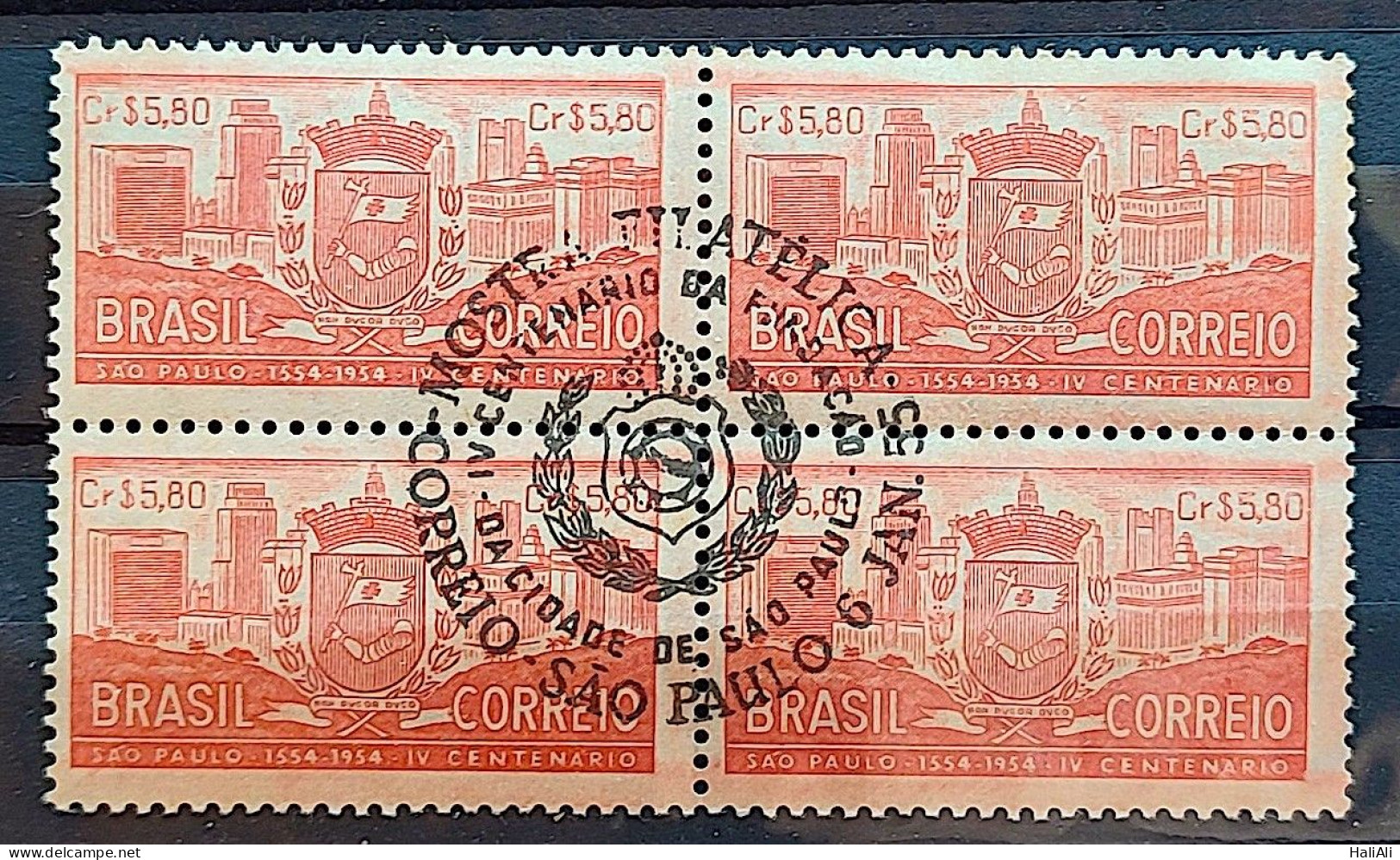 C 332 Brazil Stamp 4 Centenary Of São Paulo 1954 Block Of 4 CBC SP 2 - Ungebraucht