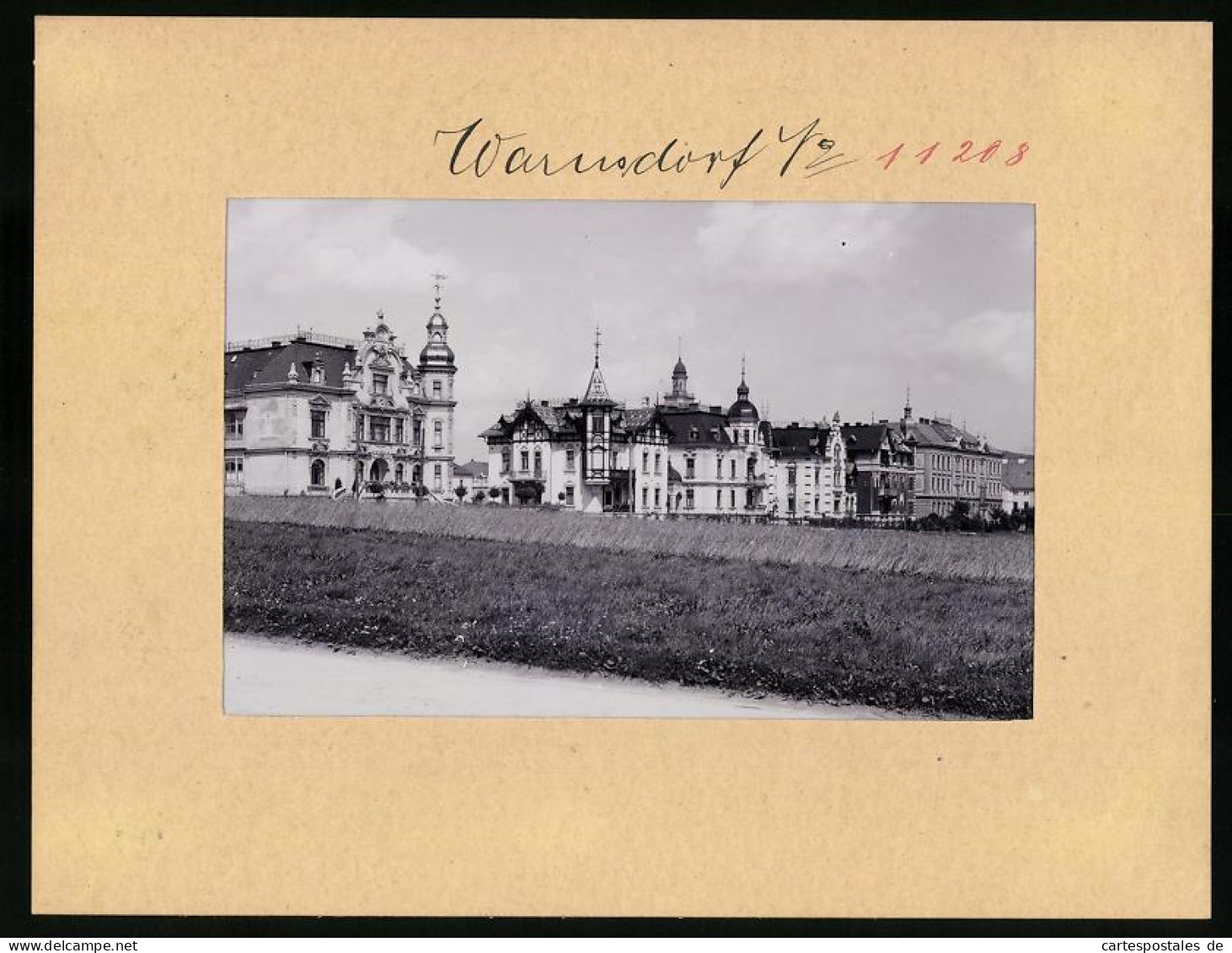 Fotografie Brück & Sohn Meissen, Ansicht Warnsdorf I. B., Blick Auf Die Villenkolonie Und Die Volksschule  - Places