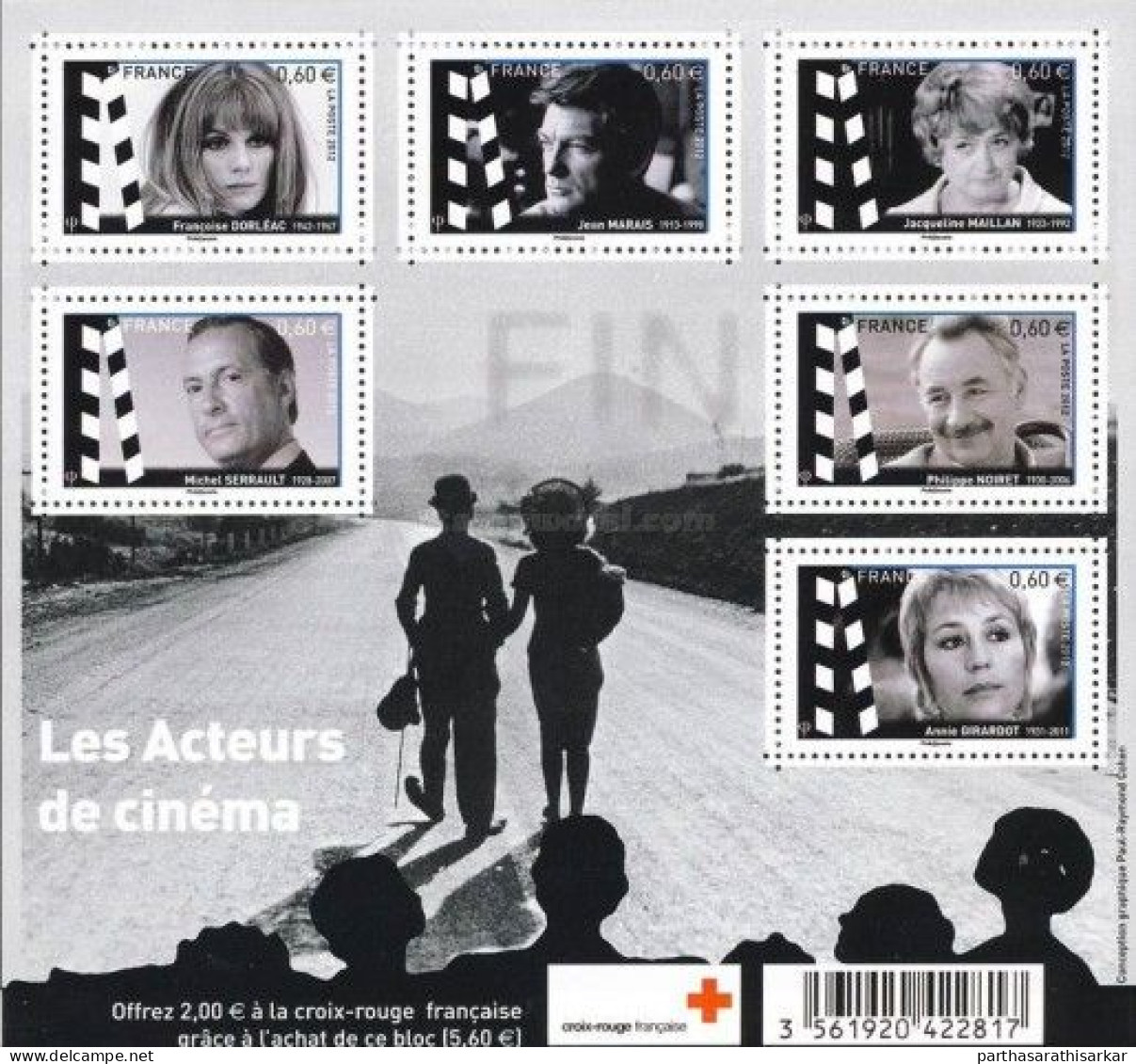 FRANCE 2012 RED CROSS MOVIE STARS MINIATURE SHEET MS MNH - Rotes Kreuz