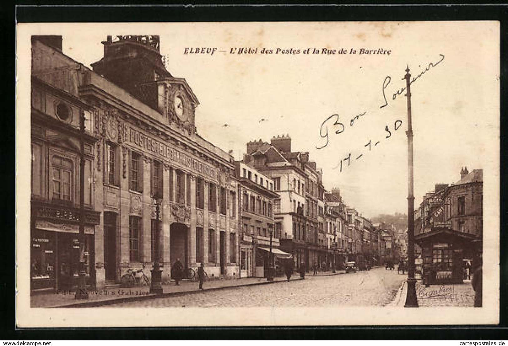 CPA Elbeuf, L`Hôtel Des Postes Et La Rue De La Barrière  - Elbeuf