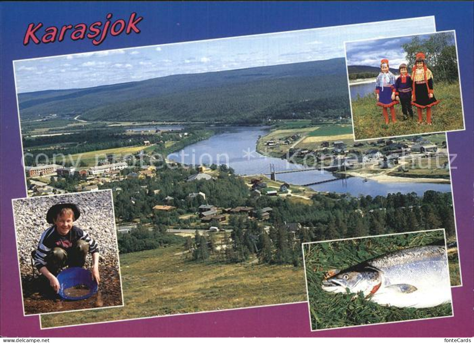 72576463 Karasjok Panorama Kinder Trachten Fisch Karasjok - Norvège