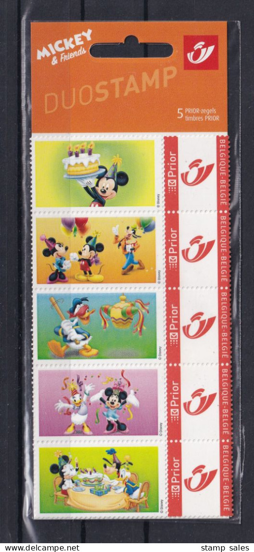 Belgium Duostamp Disney Mickey Mouse MNH ** SUPERB - Mint