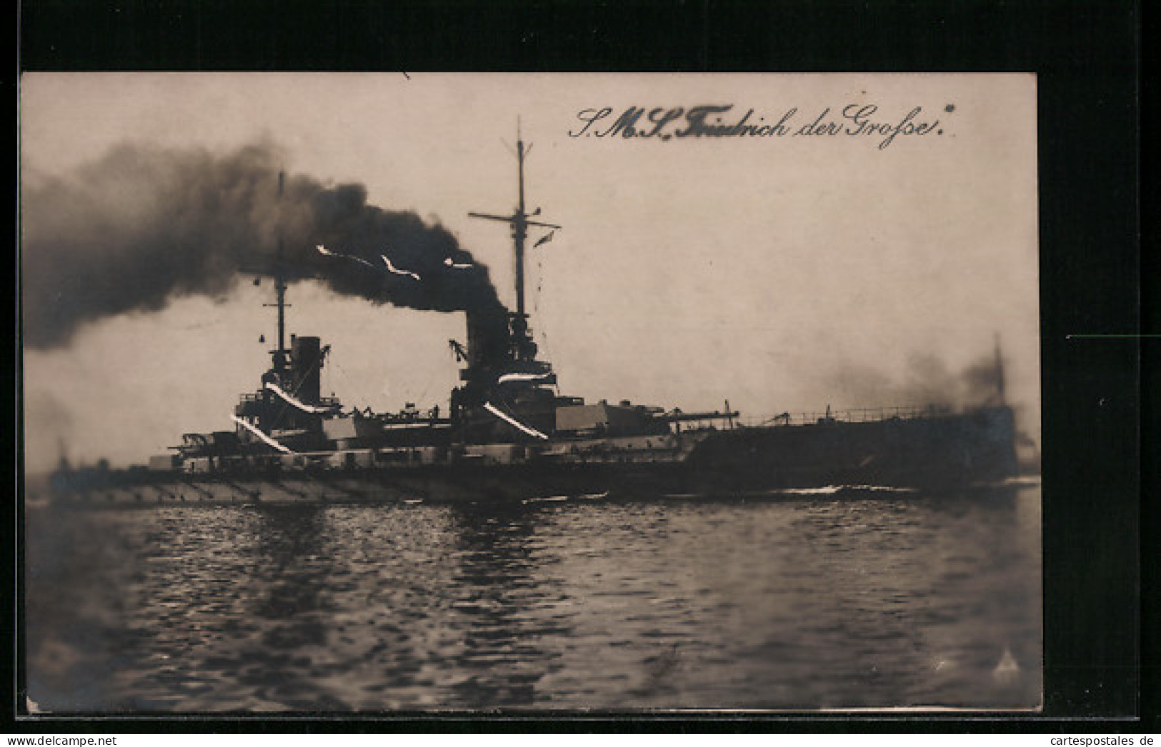 AK S.M.S. Friedrich Der Grosse, Das Kriegsschiff In Voller Fahrt  - Guerre