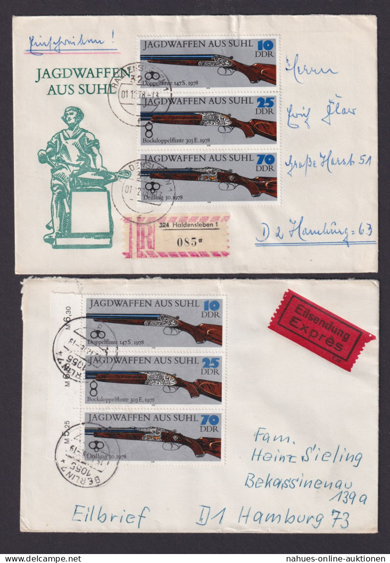 Briefmarken DDR Sammlung Waffen Jagdwaffen gutes Lot Festpreis 90,00