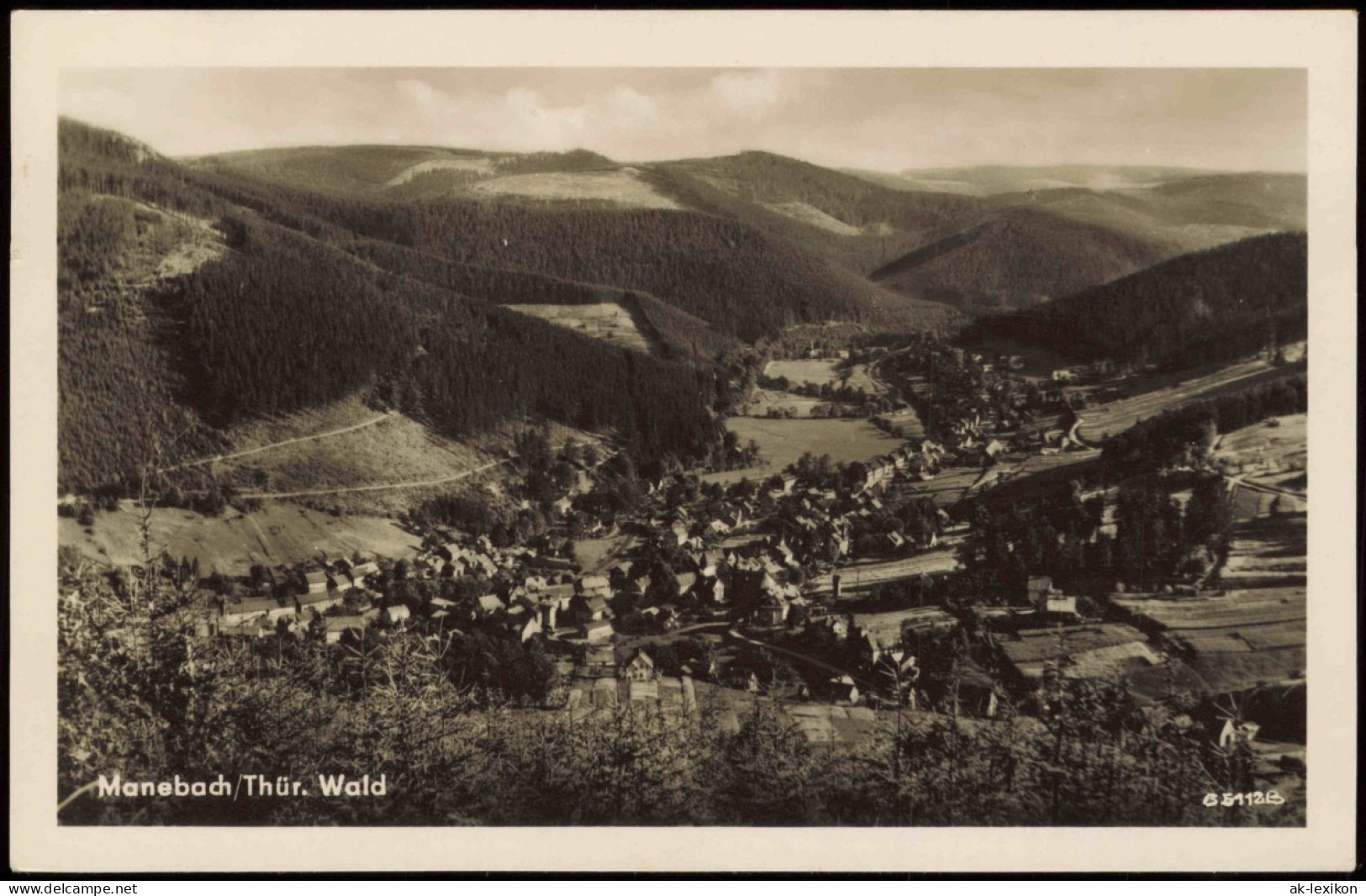 Ansichtskarte Manebach-Ilmenau DDR AK Panorama-Ansicht, Thüringer Wald 1956 - Ilmenau