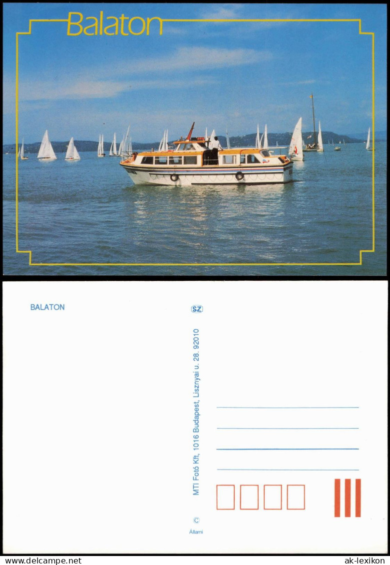 Postcard .Ungarn Balaton Magyar Motorschiff Segelboot 1989 - Hungary