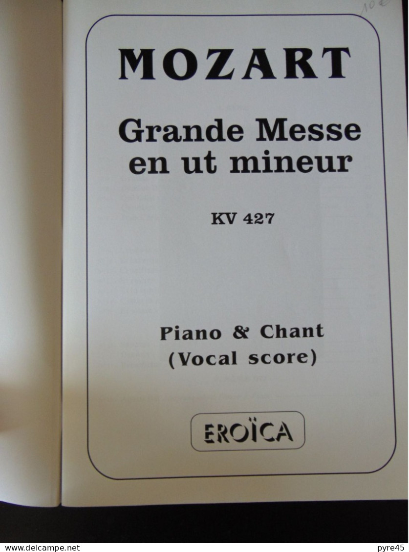 PARTITION MOZART GRANDE MESSE EN UT MINEUR KV 427 PIANO ET CHANT - M-O