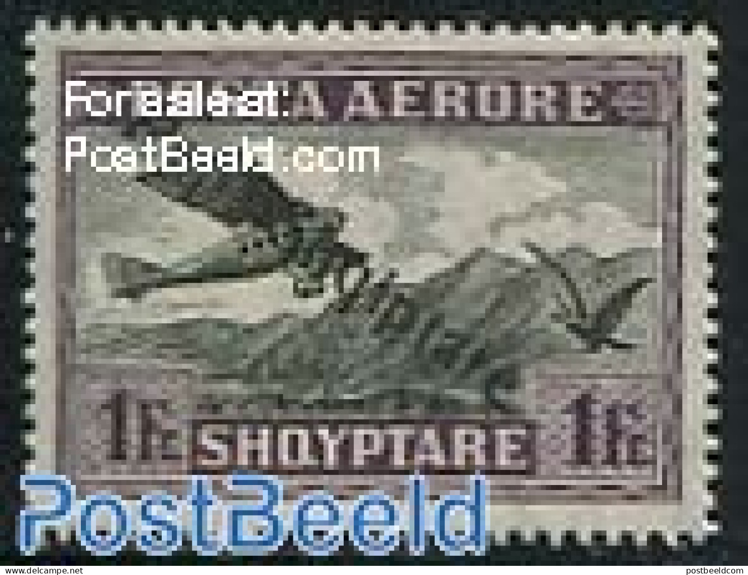 Albania 1927 1Fr, Stamp Out Of Set, Unused (hinged), Transport - Aircraft & Aviation - Flugzeuge