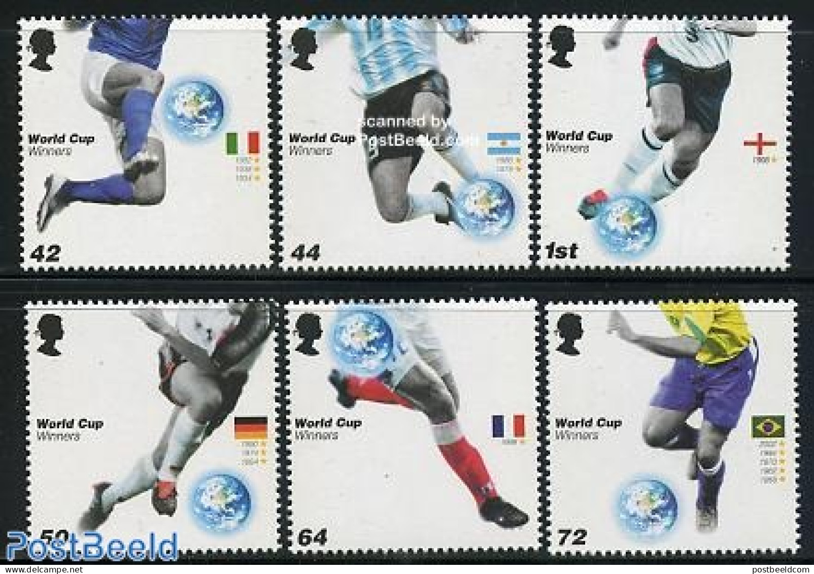 Great Britain 2006 World Cup Winners 6v, Mint NH, Sport - Various - Football - Globes - Unused Stamps