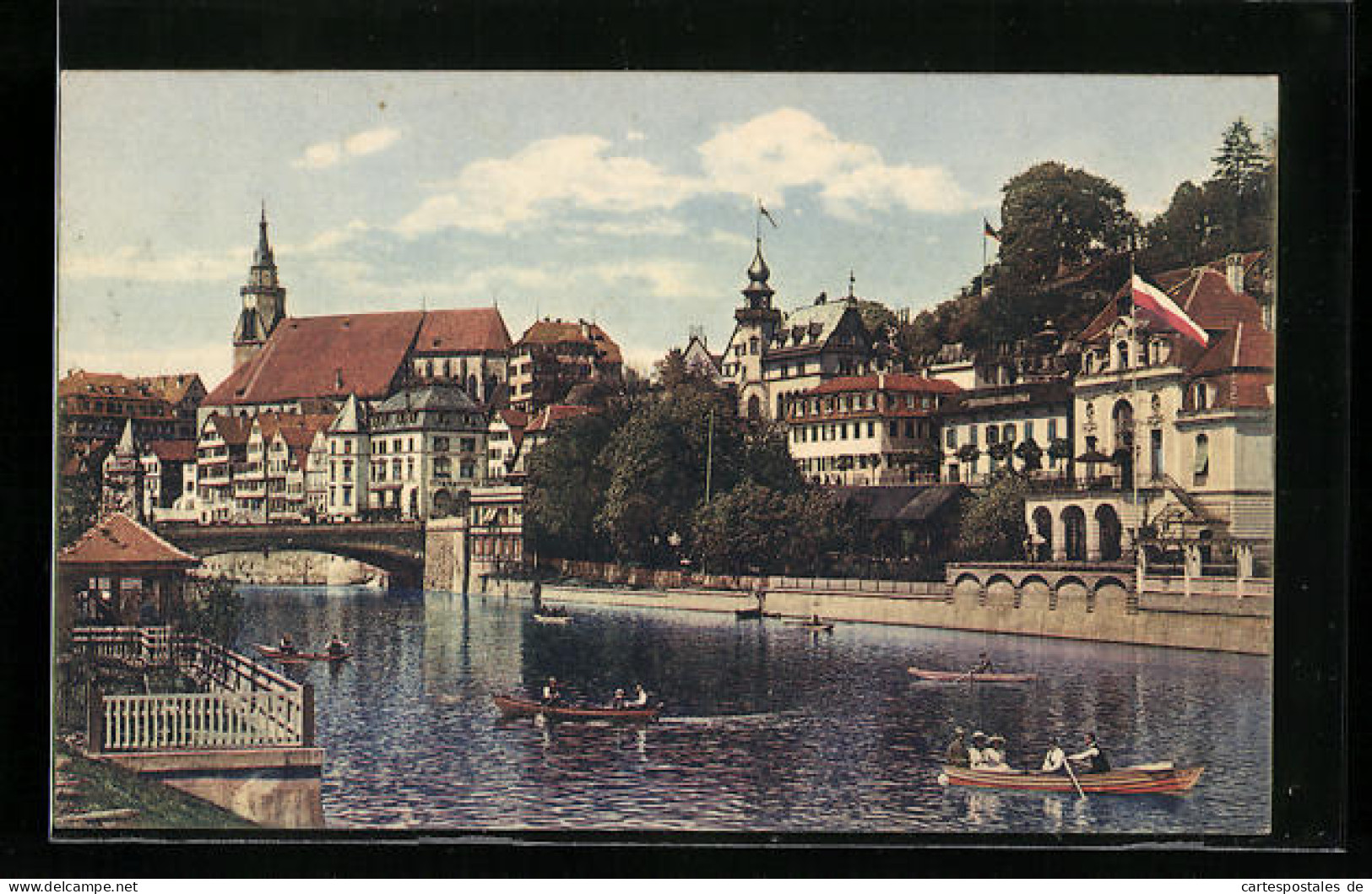 AK Tübingen A. N., Teilansicht, Ruderer Auf Dem Neckar  - Tuebingen