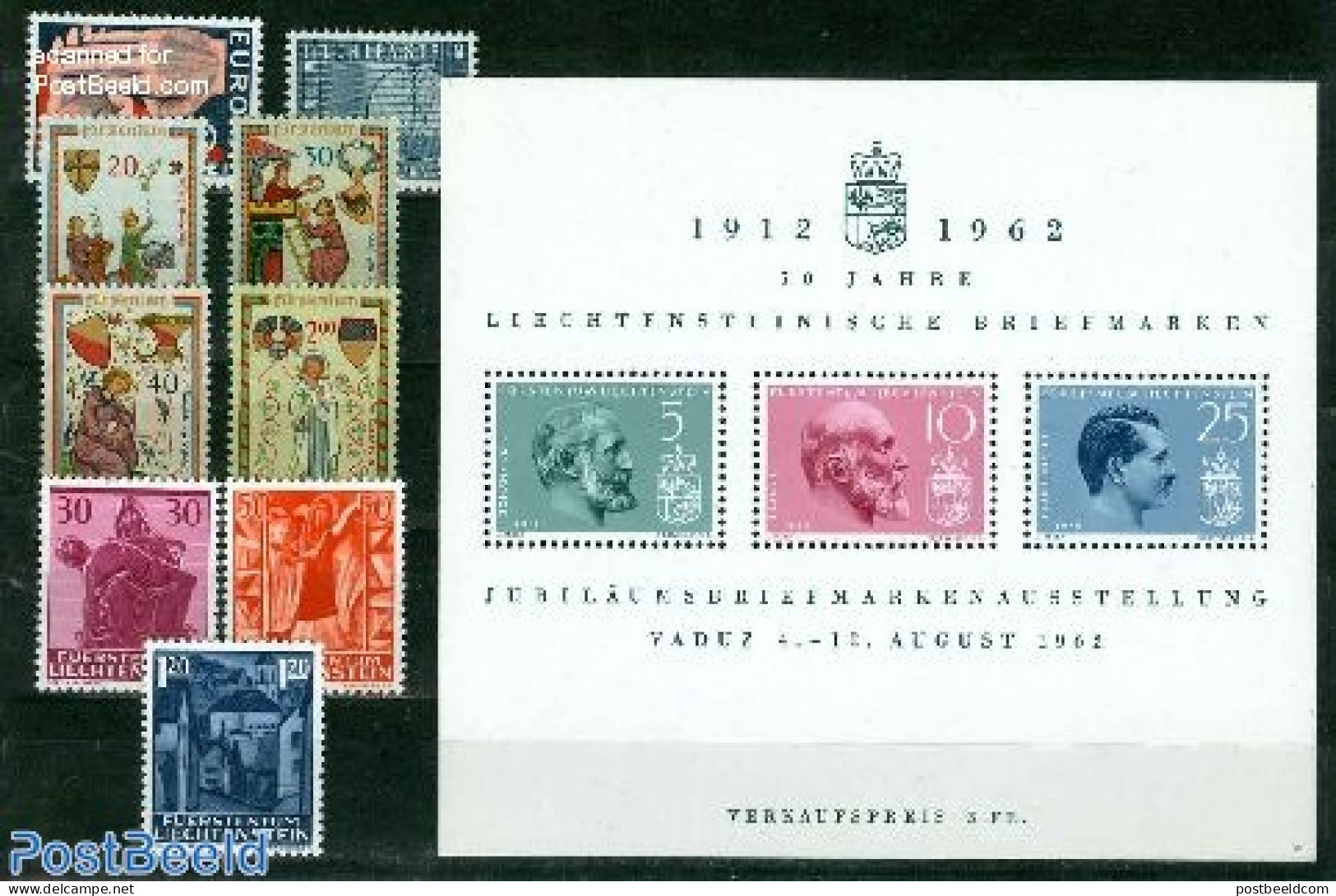 Liechtenstein 1962 Yearset 1962, Complete, 9v + 1s/s, Mint NH, Various - Yearsets (by Country) - Ongebruikt