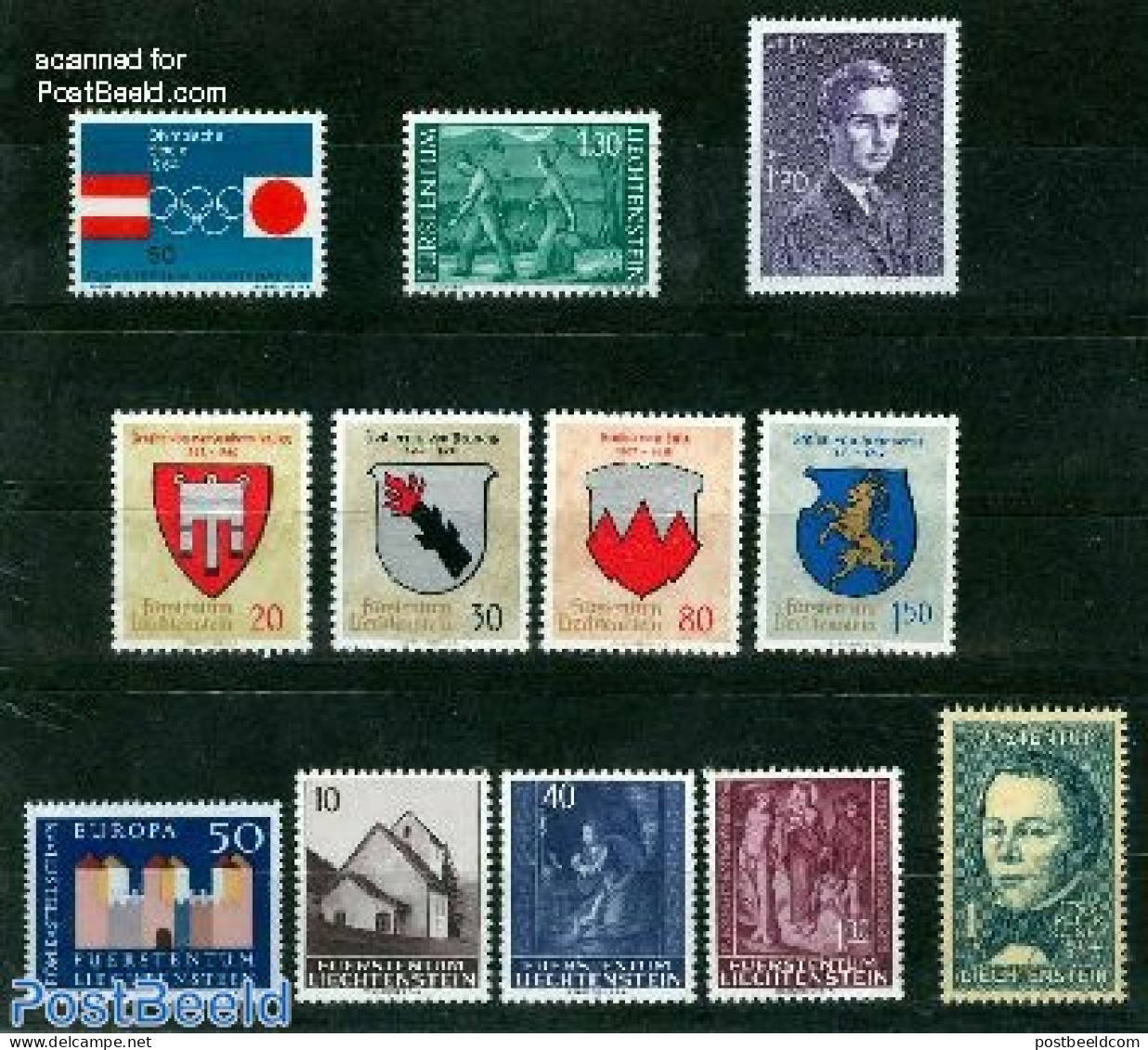 Liechtenstein 1964 Yearset 1964, Complete, 12v, Mint NH, Various - Yearsets (by Country) - Unused Stamps