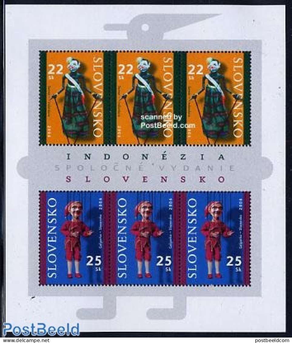 Slovakia 2006 Marionettes 3x2v M/s, Mint NH, Performance Art - Various - Theatre - Joint Issues - Nuovi