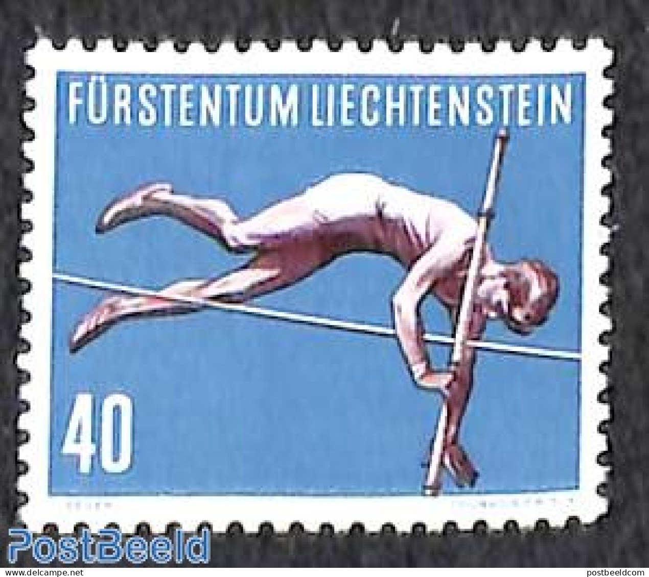 Liechtenstein 1956 40Rp, Stamp Out Of Set, Mint NH, Sport - Athletics - Unused Stamps