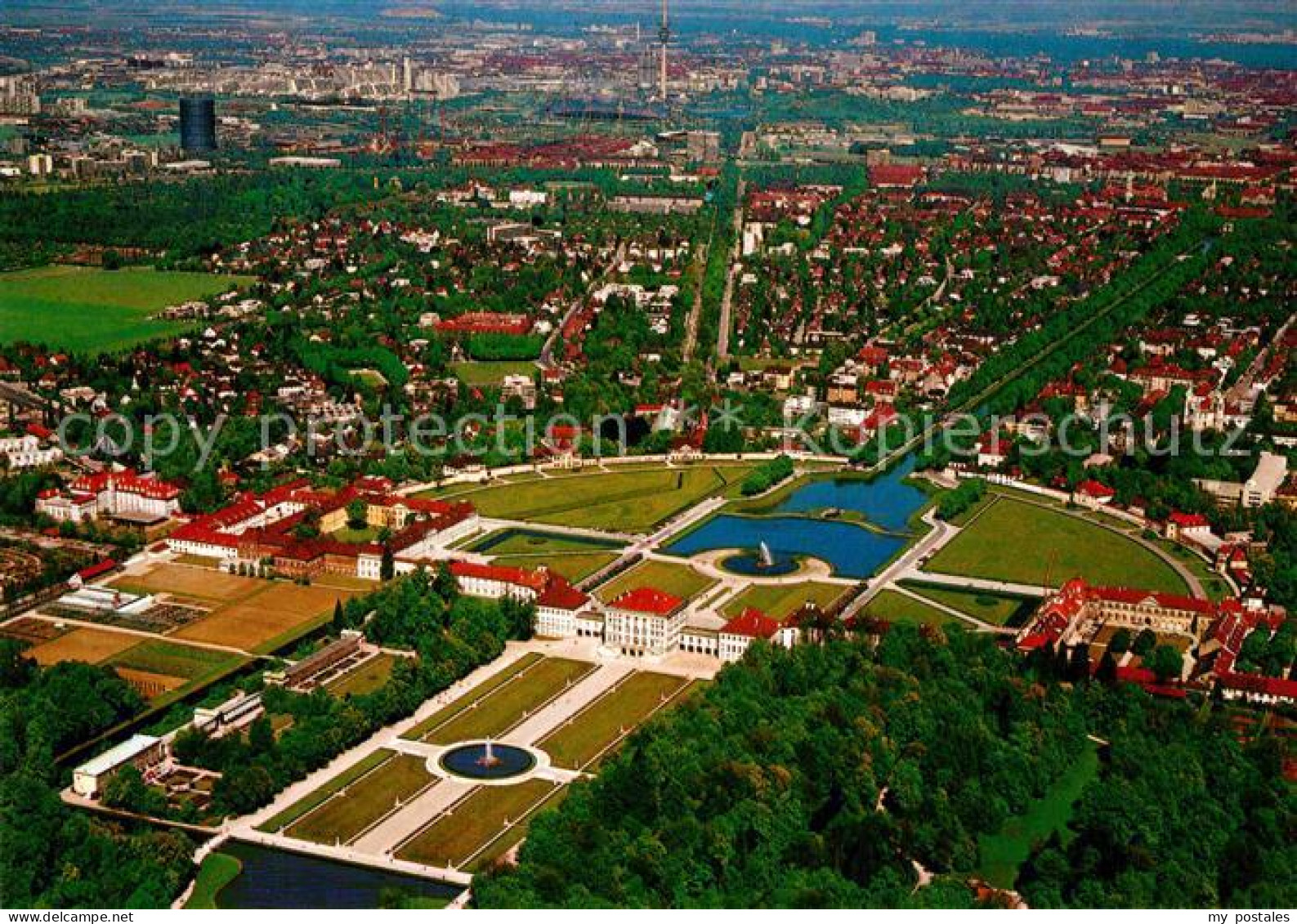 72852710 Muenchen Schloss Nymphenburg Blick Zum Olympiagelaende Fliegeraufnahme  - Muenchen