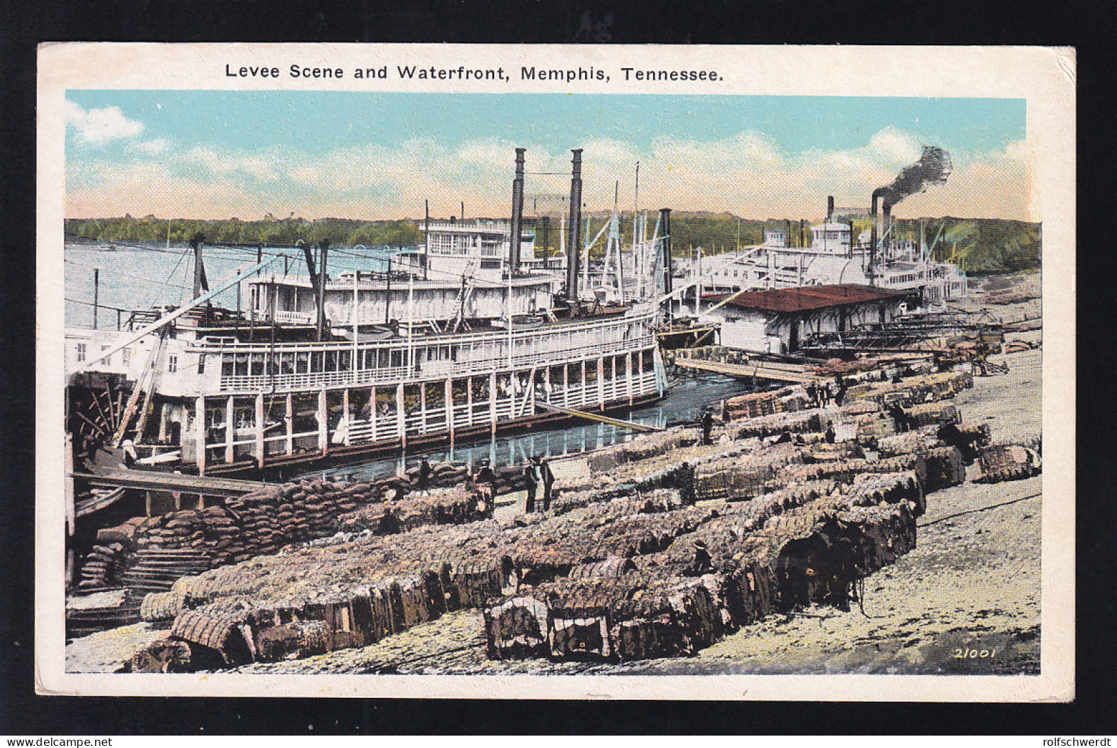 Memphis, Tennessee Levee Scene And Waterfront - Unclassified