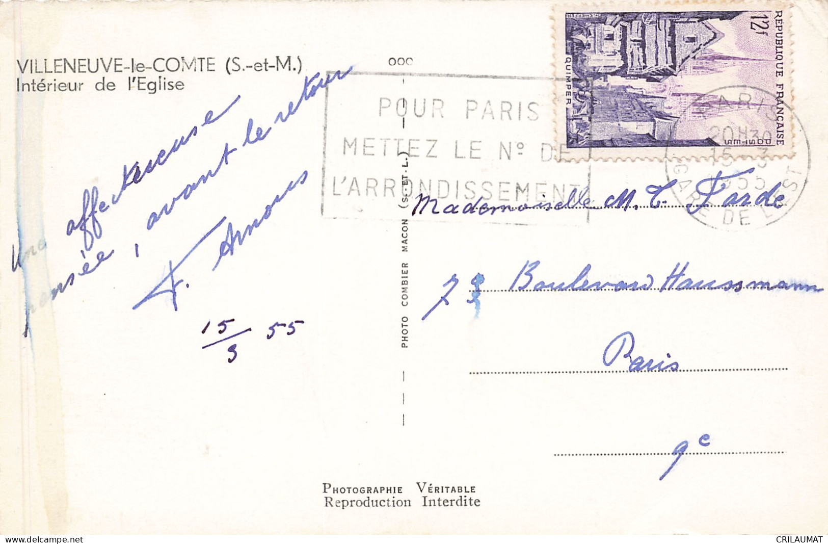 77-VILLENEUVE LE COMTE-N°T5280-B/0221 - Other & Unclassified