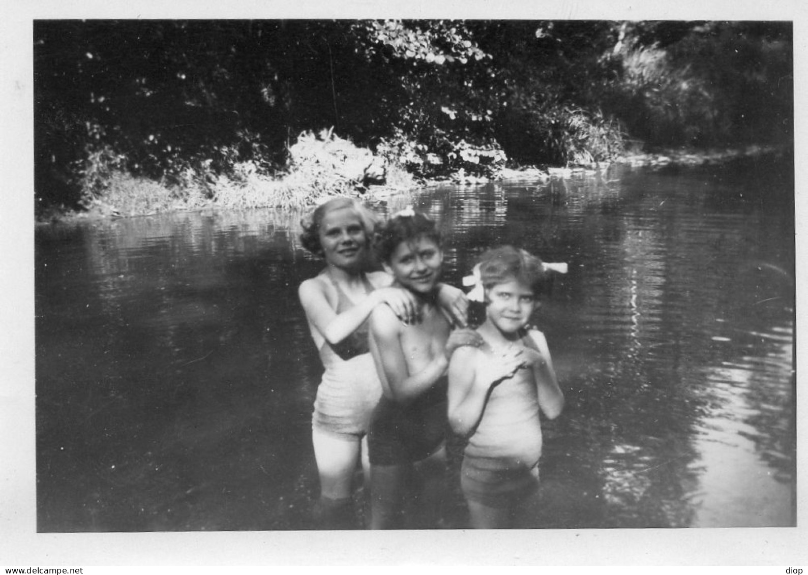 Photo Vintage Paris Snap Shop - Enfant Child Maillot De Bain Rivi&egrave;re - Anonymous Persons