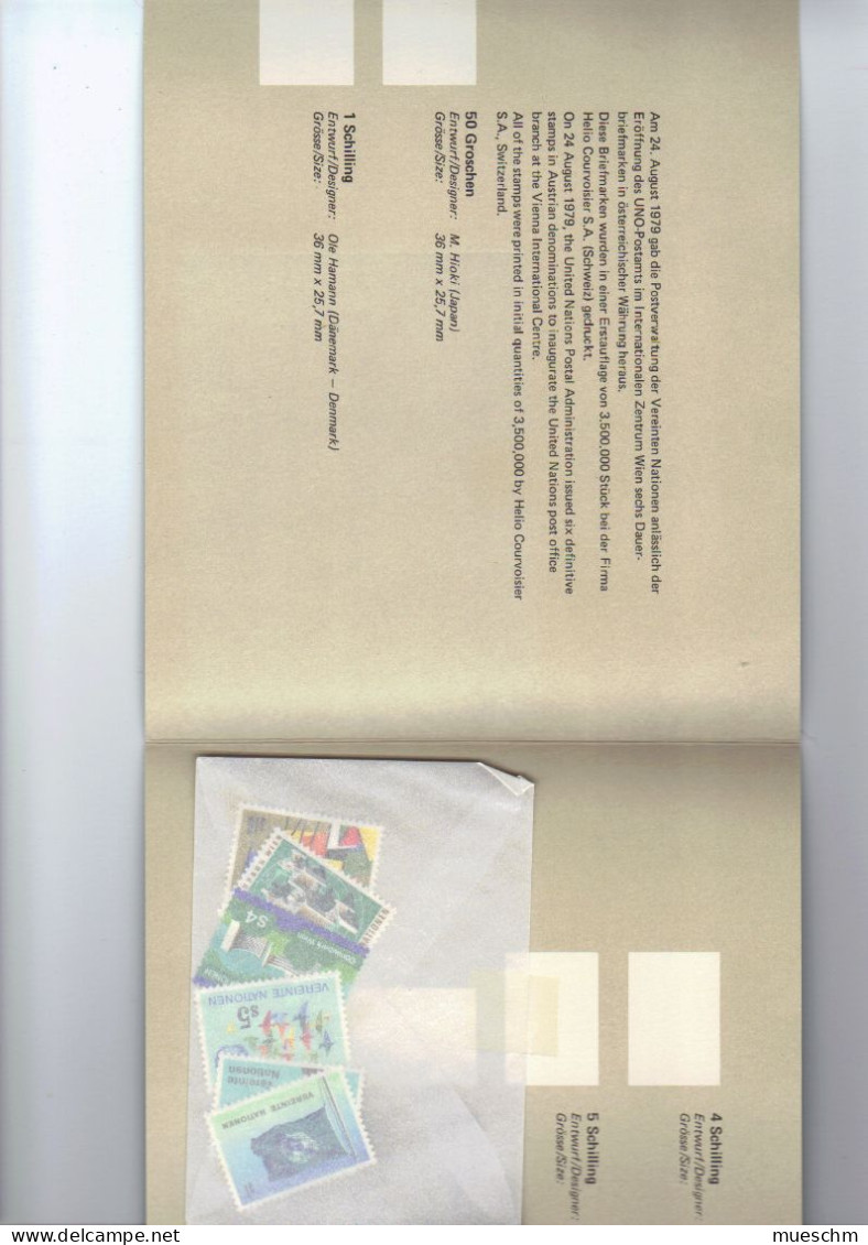 UNO Wien, 1979, Andenken-Sammelmappe Mit Kpl. Jahrgangsmarken /MiNr.1-6, Innen Postfrisch In Säckchen (12359L) - Covers & Documents