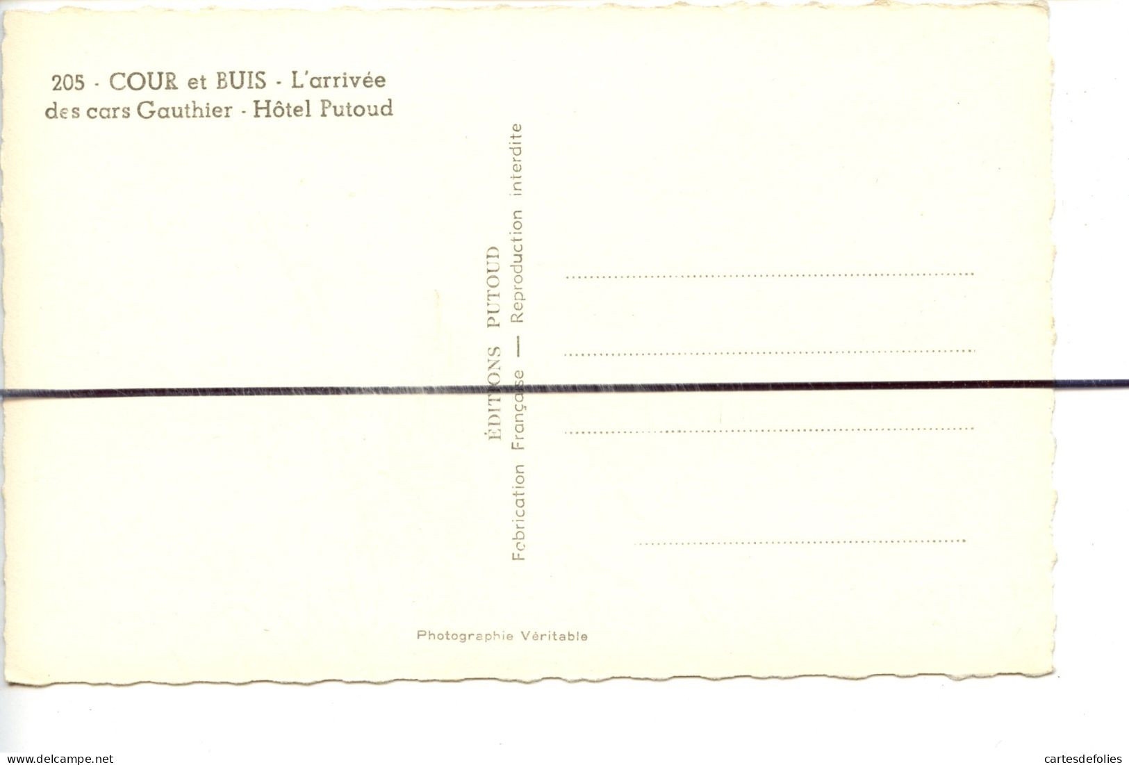 CPSM. PF. ISERE. D38. Cour Et Buis. L'Arrivée Des Cars GAUTHIER . Hôtel PUTOUD . - Other & Unclassified