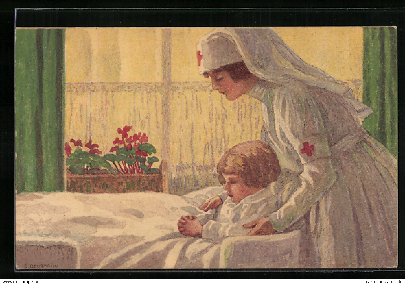 Künstler-AK Schweizer Bundesfeier 1921, Krankenschwester Des Roten Kreuzes Mit Krankem Kind, Ganzsache  - Postwaardestukken