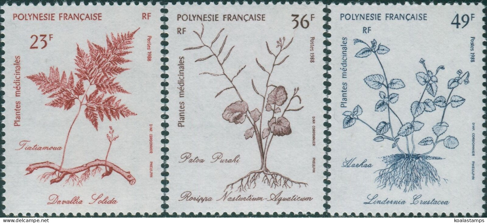 French Polynesia 1988 SG545-547 Medicinal Plants MNH - Sonstige & Ohne Zuordnung