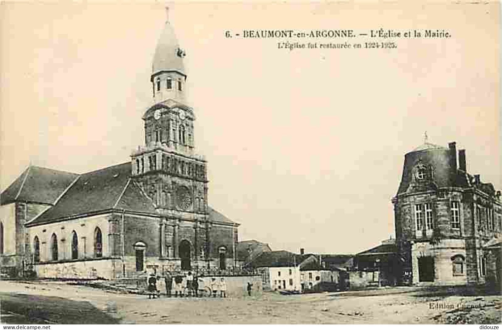 08 - Beaumont En Argonne - L'Eglise Et La Mairie - Animée - Carte Neuve - CPA - Voir Scans Recto-Verso - Sonstige & Ohne Zuordnung