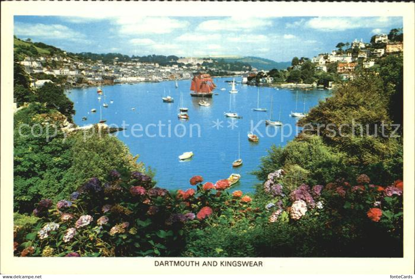 72414625 Dartmouth & Kingswear Panorama Harbour Hafen Dartmouth & Kingswear - Sonstige & Ohne Zuordnung