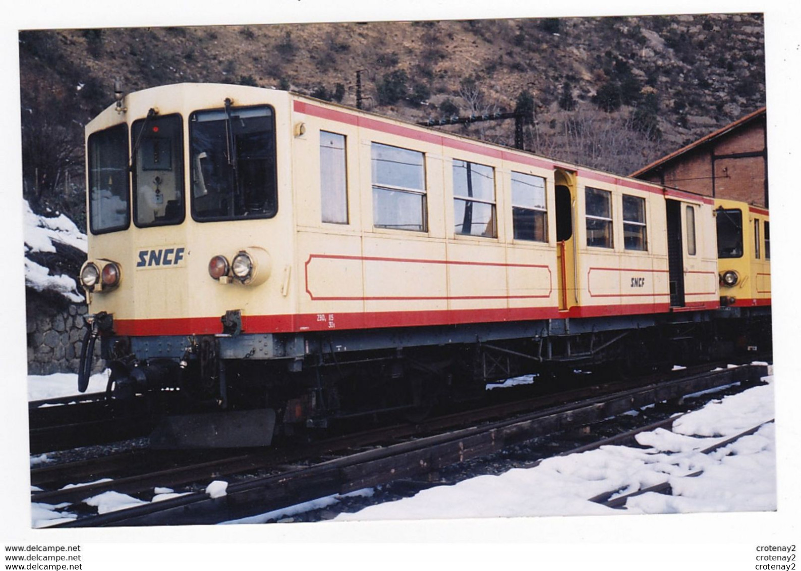 PHOTO Originale TRAIN Wagon SNCF Du TRAIN JAUNE De CERDAGNE Non Datée - Eisenbahnen