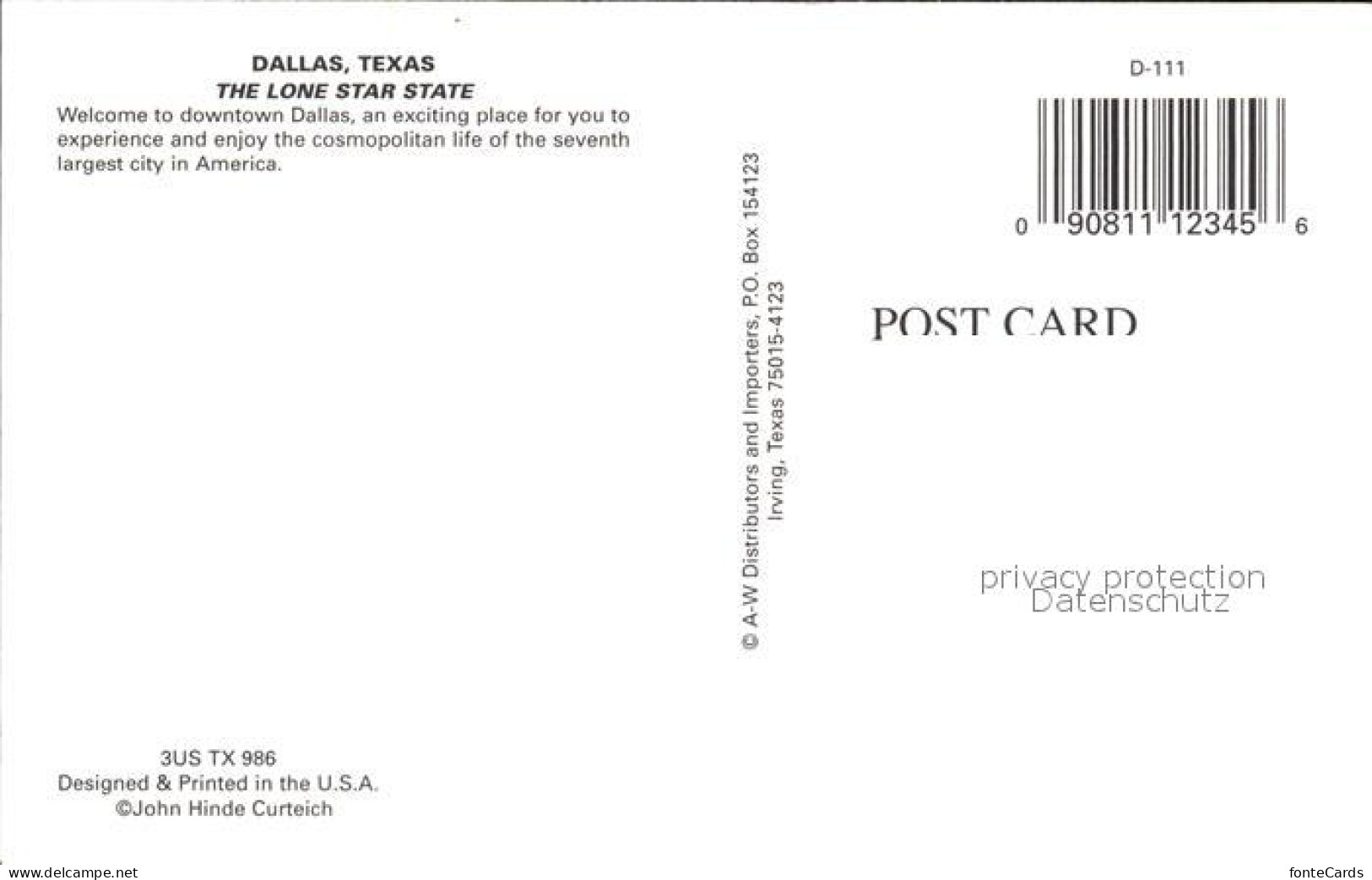 72394178 Dallas_Texas The Lone Star State - Other & Unclassified