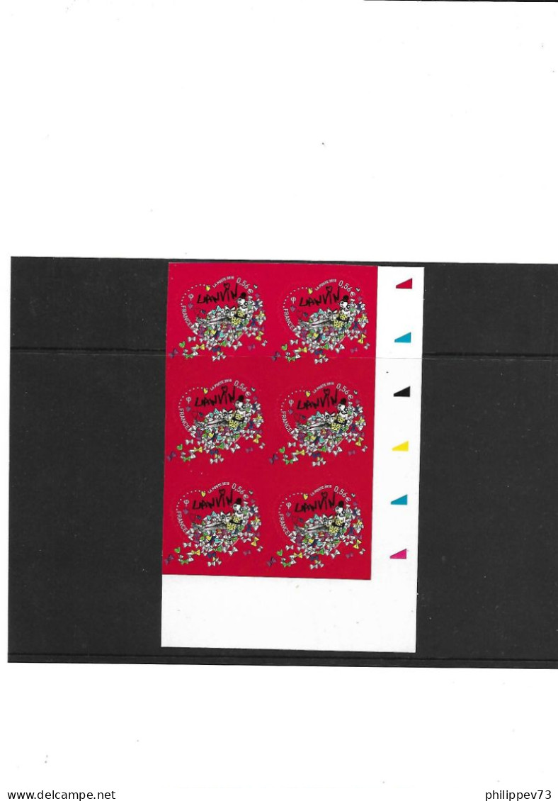 TP Autoadhésif  St Valentin Coeurs 2010 De La Maison De Couture Lanvin N°386 X 6 Année 2010 N** - Unused Stamps