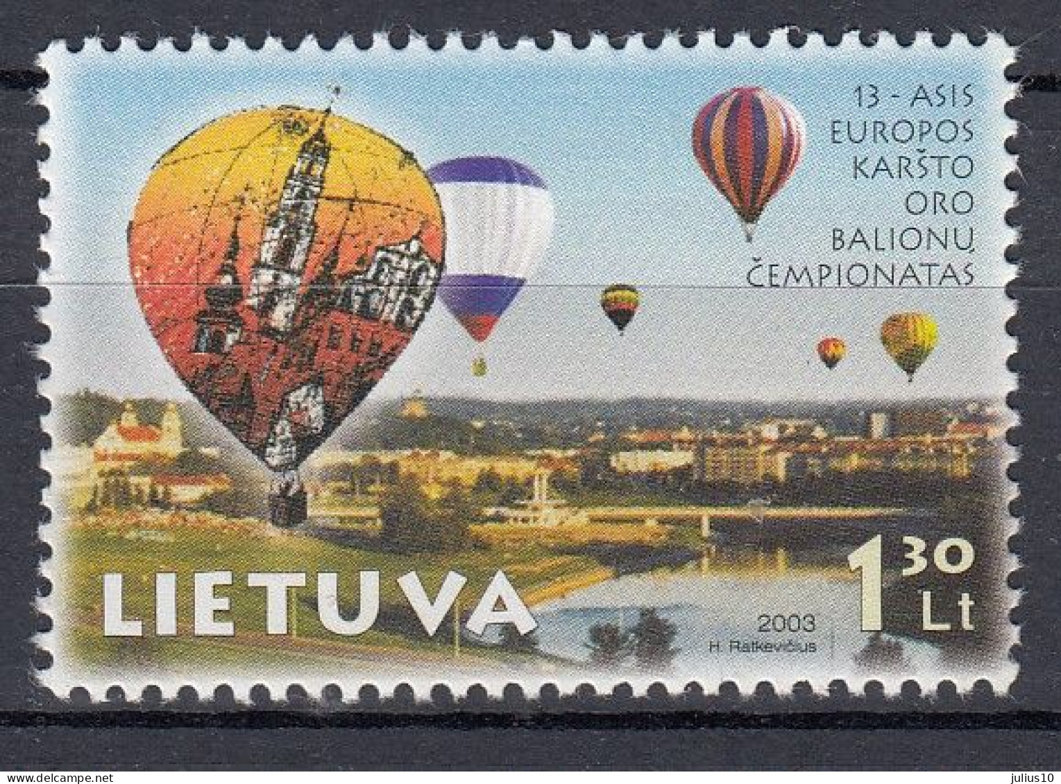 LITHUANIA 2003 Air Balloons MNH(**) Mi 826 #Lt1015 - Lituanie