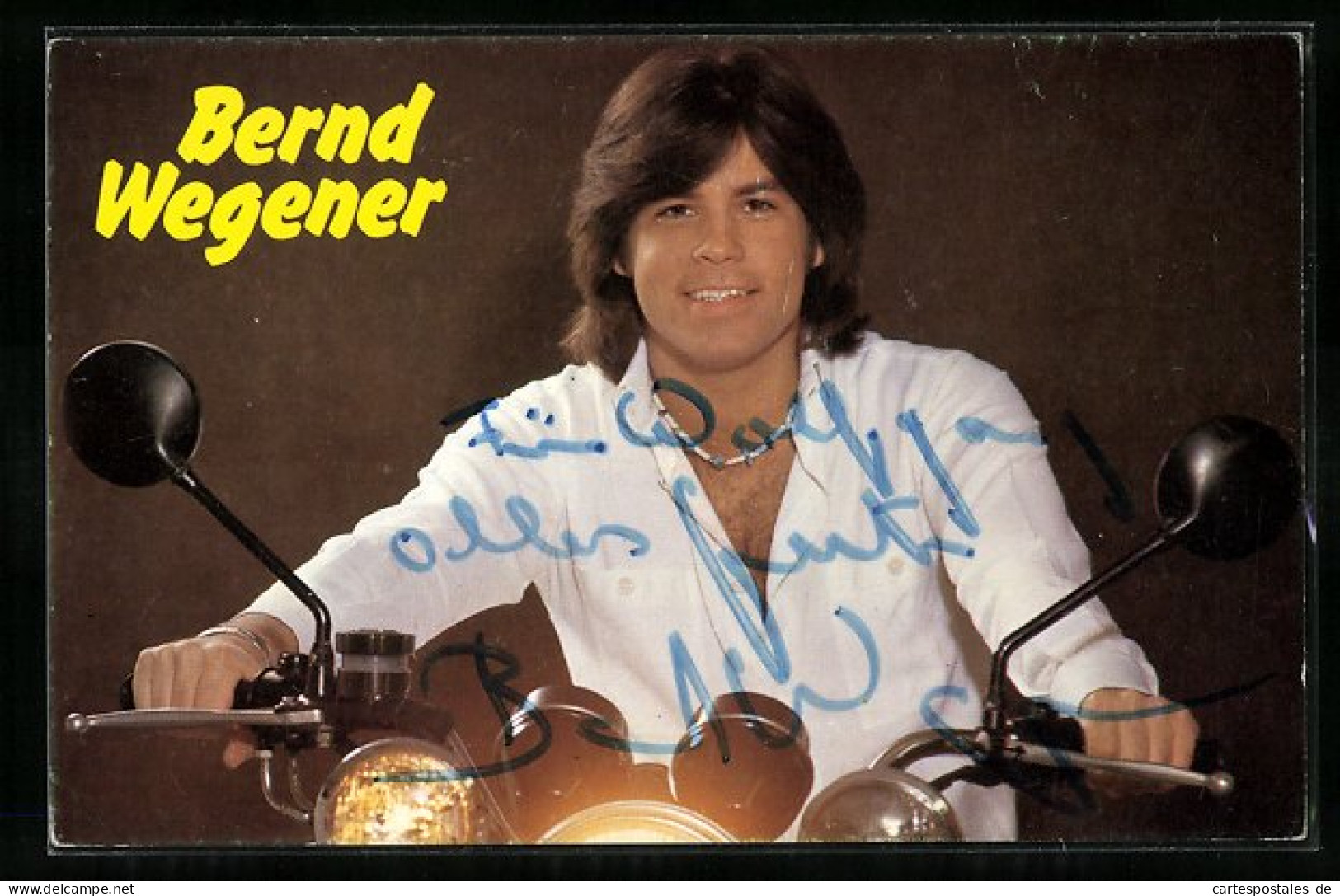 AK Musiker Bernd Wegener Auf Dem Motorrad, Autograph  - Música Y Músicos