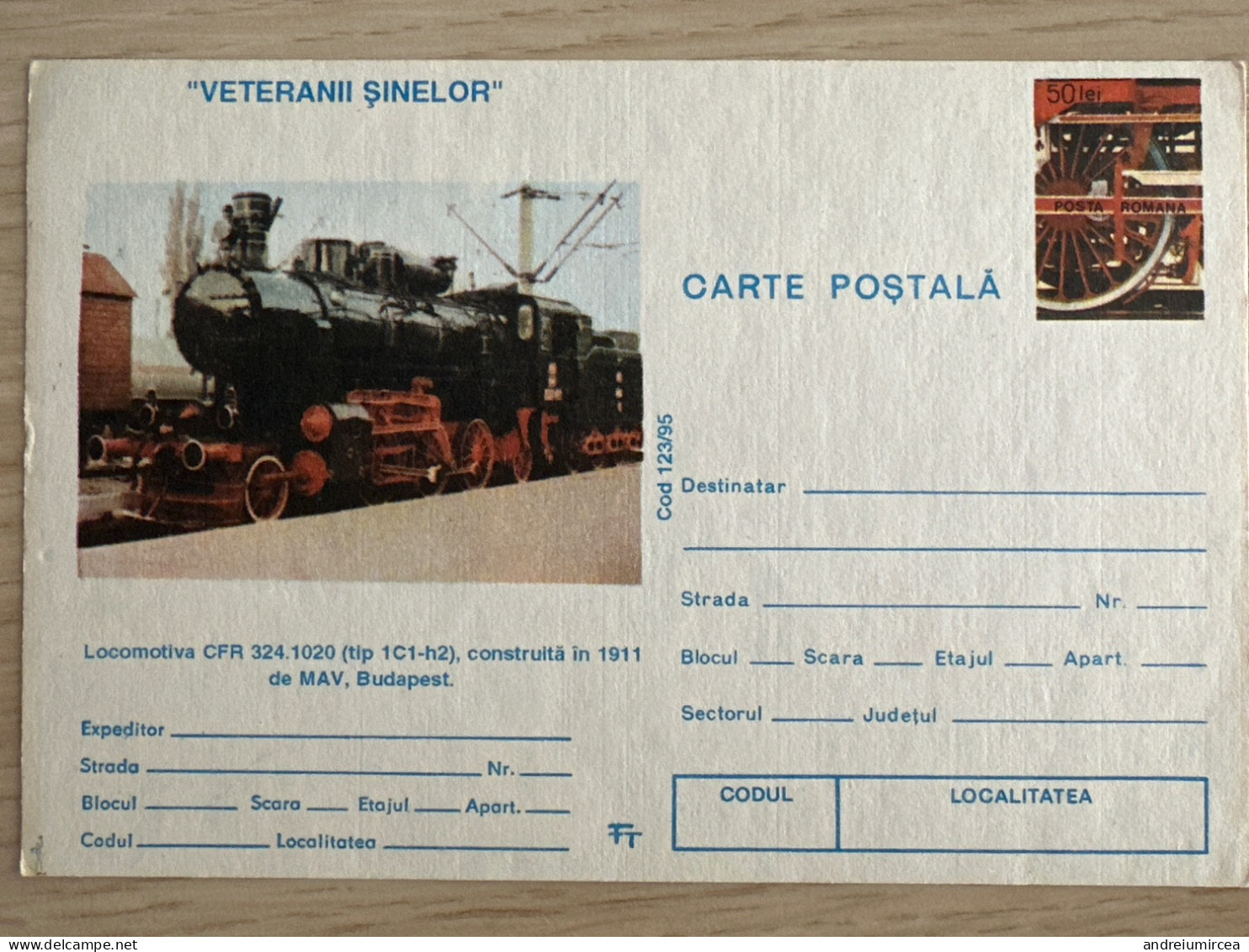 Cod 123/95 VETERANII ȘINELOR - Entiers Postaux