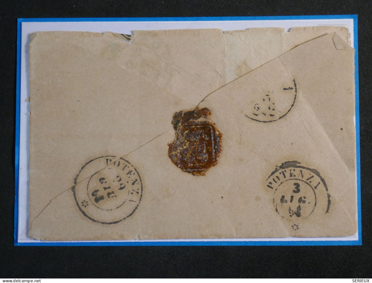 DO12  ITALIE  LETTRE SIGNEE  RR 1862 NOCERA A .. REDISTRIB. CORTELO? +CIRE ROUGE AFF. INTERESSANT+++ - Ohne Zuordnung