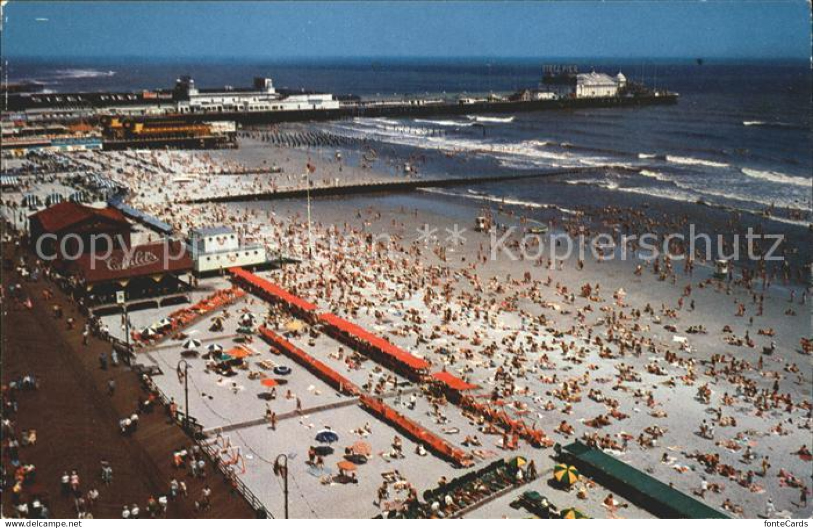 72349010 Atlantic_City_New_Jersey Bathers And The Beach Air View - Andere & Zonder Classificatie