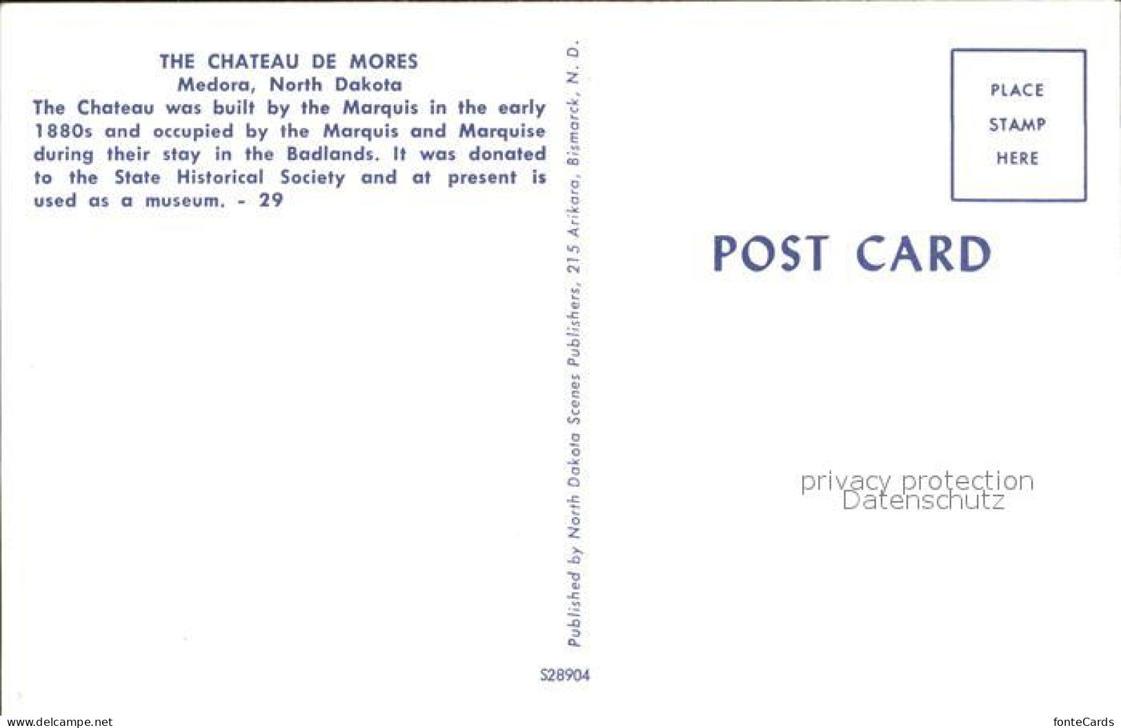 72226253 Medora_North_Dakota Chateau De Mores - Altri & Non Classificati