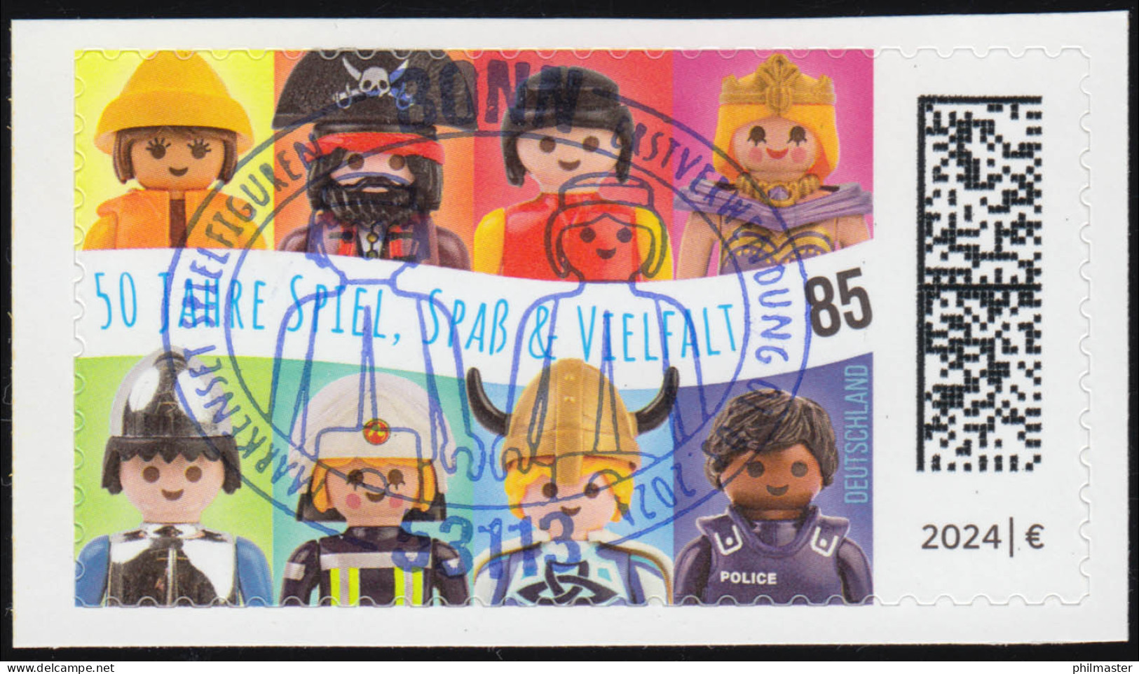 3821 Spielfiguren Playmobil, Selbstklebend, EV-O Bonn 1.3.24 - Used Stamps