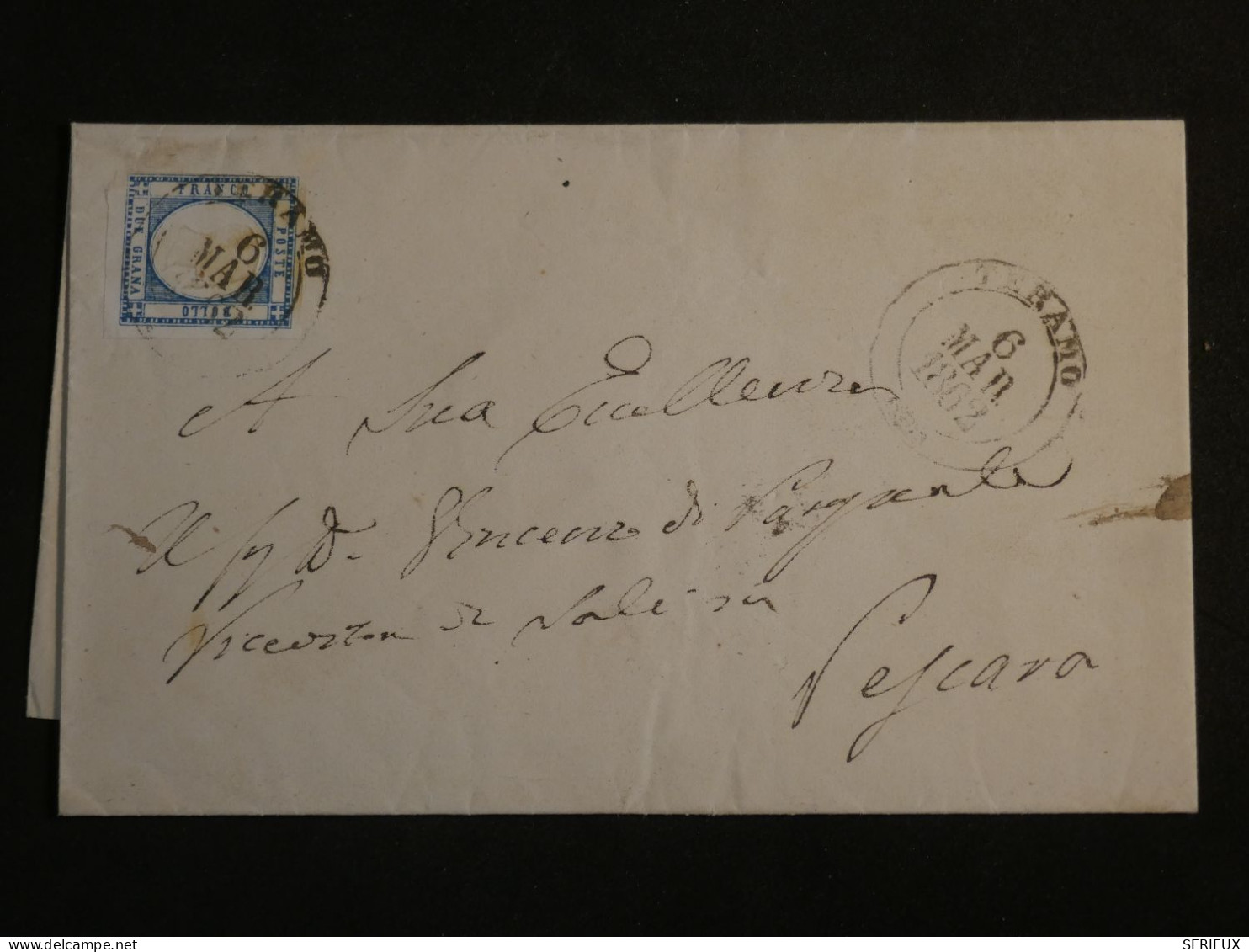 DO12  ITALIE  LETTRE   RR 1862 TERAMO A VEJARA  + AFF. INTERESSANT+++ - Marcophilia