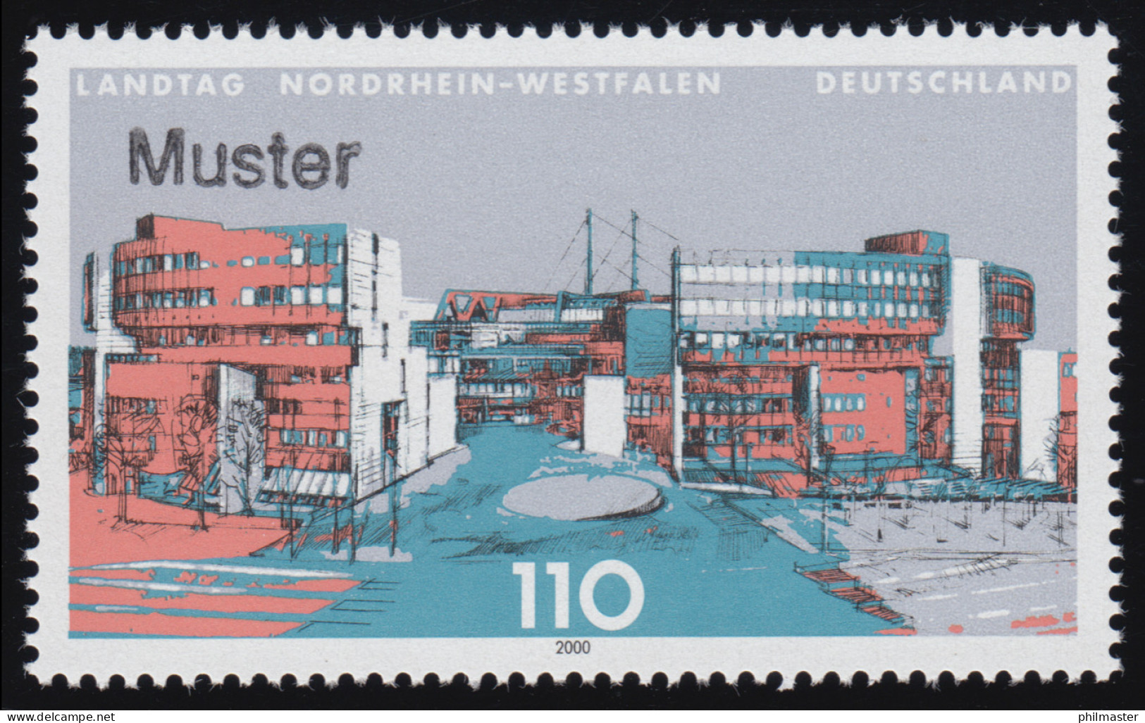 2110 Landtag Nordrhein-Westfalen Düsseldorf, Muster-Aufdruck - Abarten Und Kuriositäten