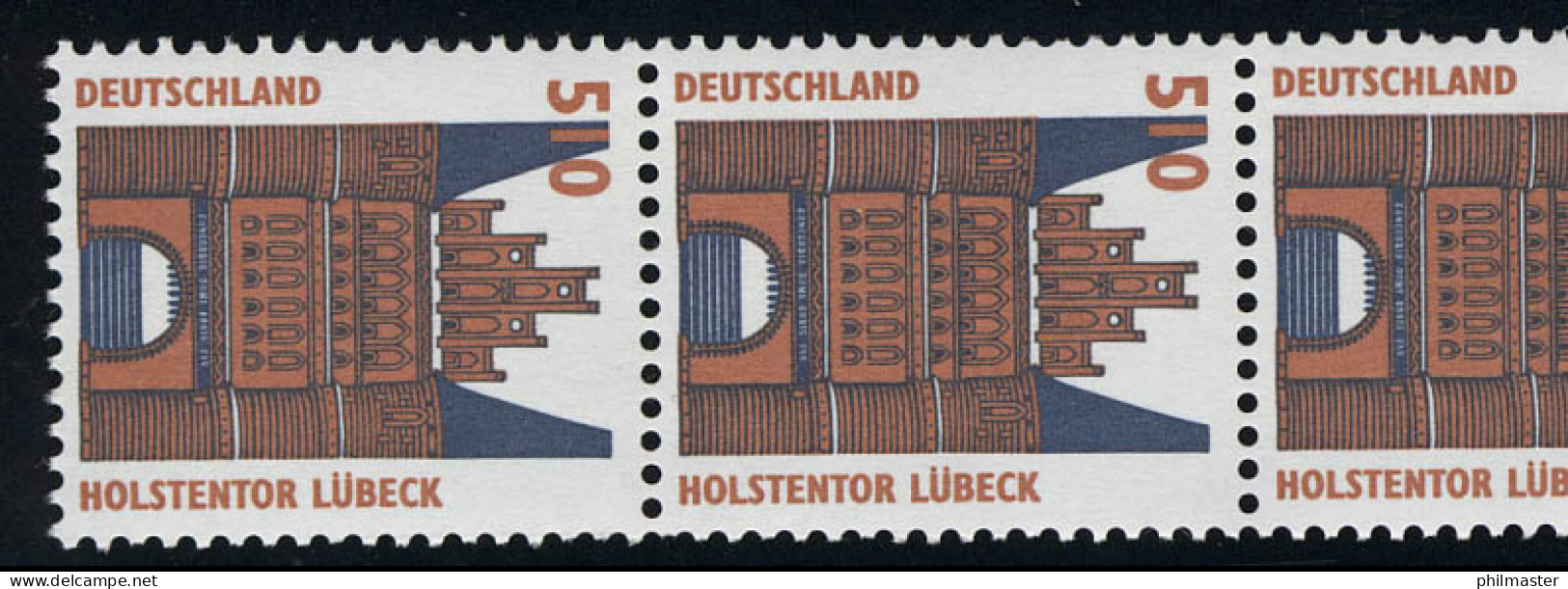 1938 SWK Neue Nr. 510 Pf, 5er-Streifen + Nr. ** - Rollenmarken