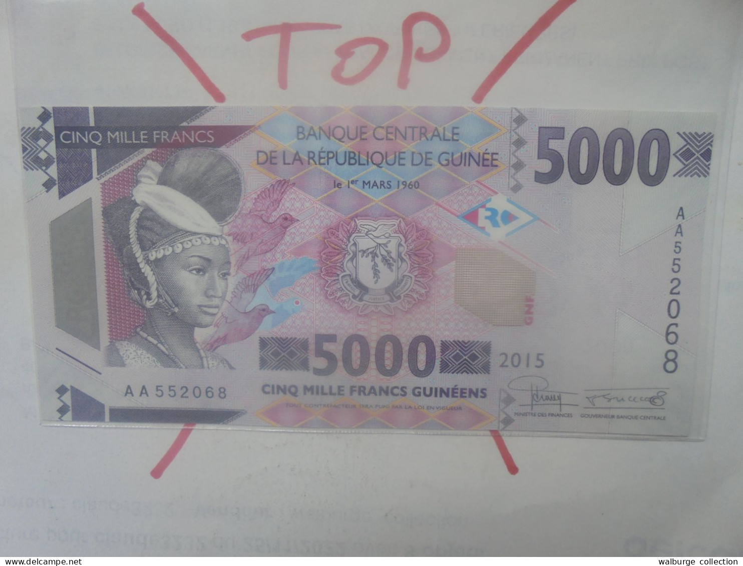 GUINEE 5000 FRANCS 2015 Neuf (B.33) - Guinea