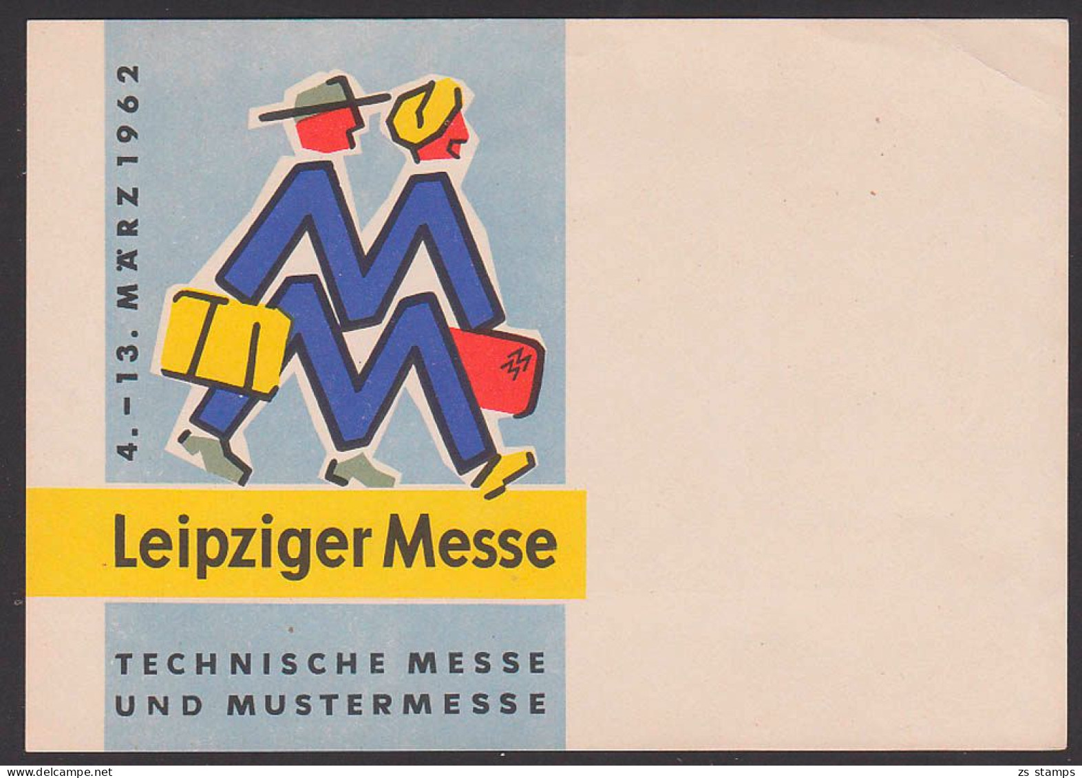 Leipzig Leipziger Messe Technische Messe Und Mustermesse 4.- 13. März 1962 Werbeaufkleber O. Gummi - Covers & Documents