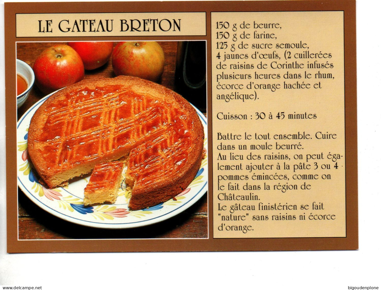 CP Cuisine De  Bretagne Le Gâteau Breton - Recipes (cooking)